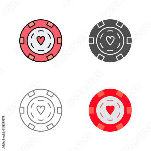 Unique Poker Chips Vector Icon