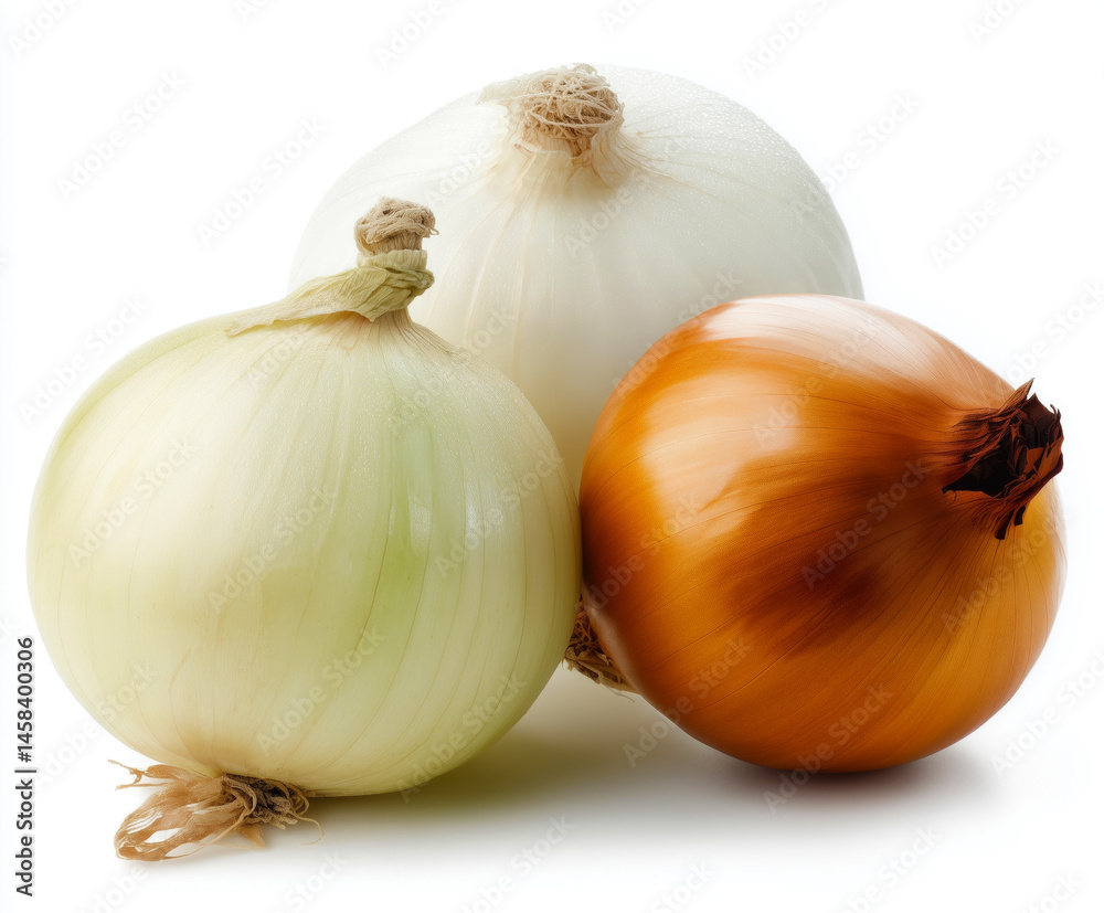 Fototapeta premium three Onions ingredient on isolate white background