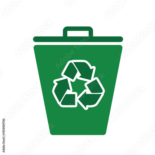trash bin icon. recycling symbol. sustainability. reuse web icon, eco-friendly, used goods, green energy. Solid design style