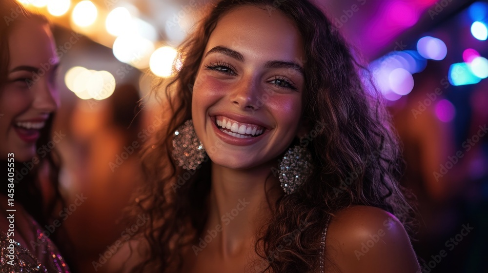 Fototapeta premium Happy young woman at a party