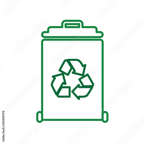 trash bin icon. recycling symbol. sustainability. reuse web icon, eco-friendly, used goods, green energy. Line design style