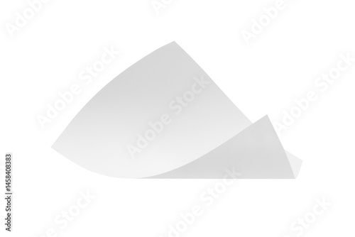 pile blank white paper flying, empty note leaf or leaflet in motion mockup, sheet falls and twists isolated on white with clipping path.