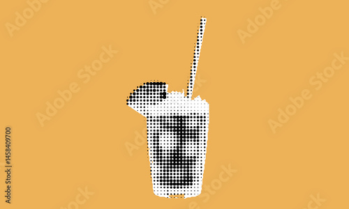 Colorful collage of a refreshing drink in a modern art style representing summer vibes and relaxation