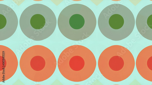 Multicolored geometric circle abstract background seamless pattern