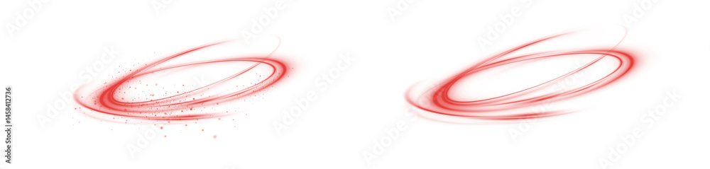 Shiny Red Spiral Wave with Glare – Abstract Swirl of Bright Speed Lines and Sparks, Magic Light Effect PNG, Glowing Curved Path, Rotating Energy Trail for Futuristic Design
