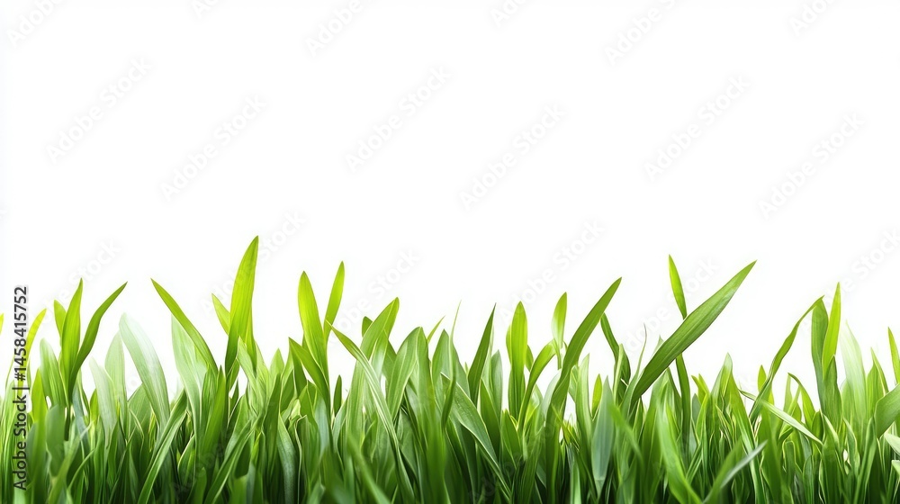 Obraz premium Vibrant Green Grass Blades: A Fresh, Natural Border