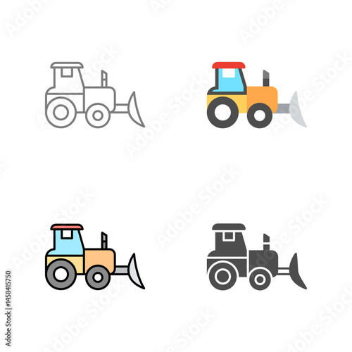 Industrial Tractor Vector Icon