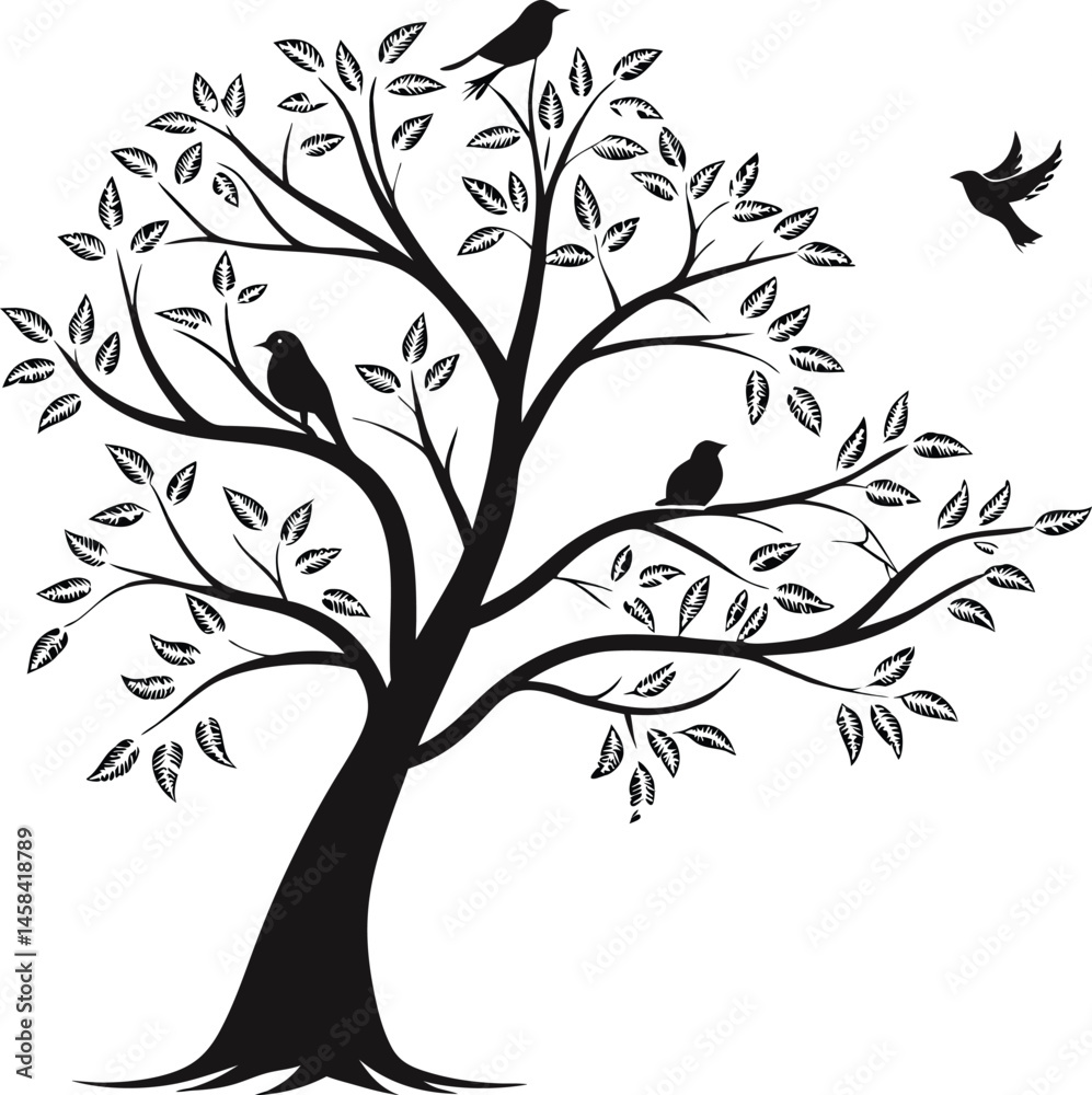 Obraz premium vector tree silhouette