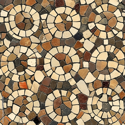 Artistic mosaic pattern design indoor space decorative element textured environment close-up view unique aesthetic appeal