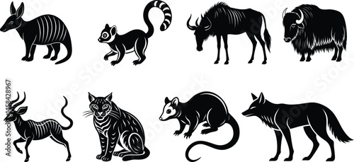 Wild Animal Silhouette Vector Collection
