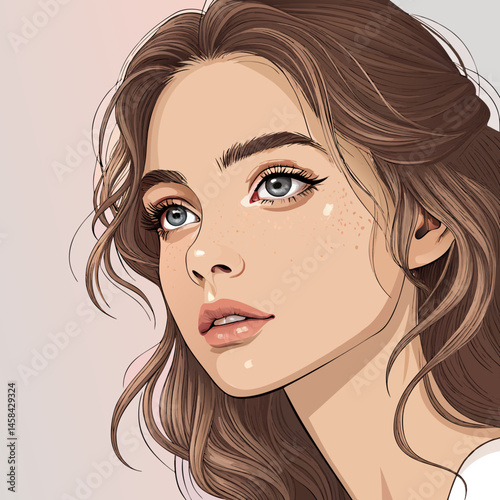 girl face vactor and icon