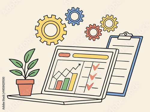 Project planning concept with gantt chart