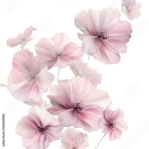 light pink flowers isolated transparent background