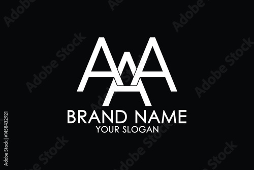AAA initial letter, AA Letter Logo Design Template – Vector Illustration