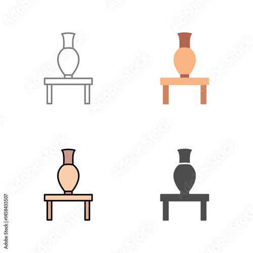 Vase Exhibit Vector Icon