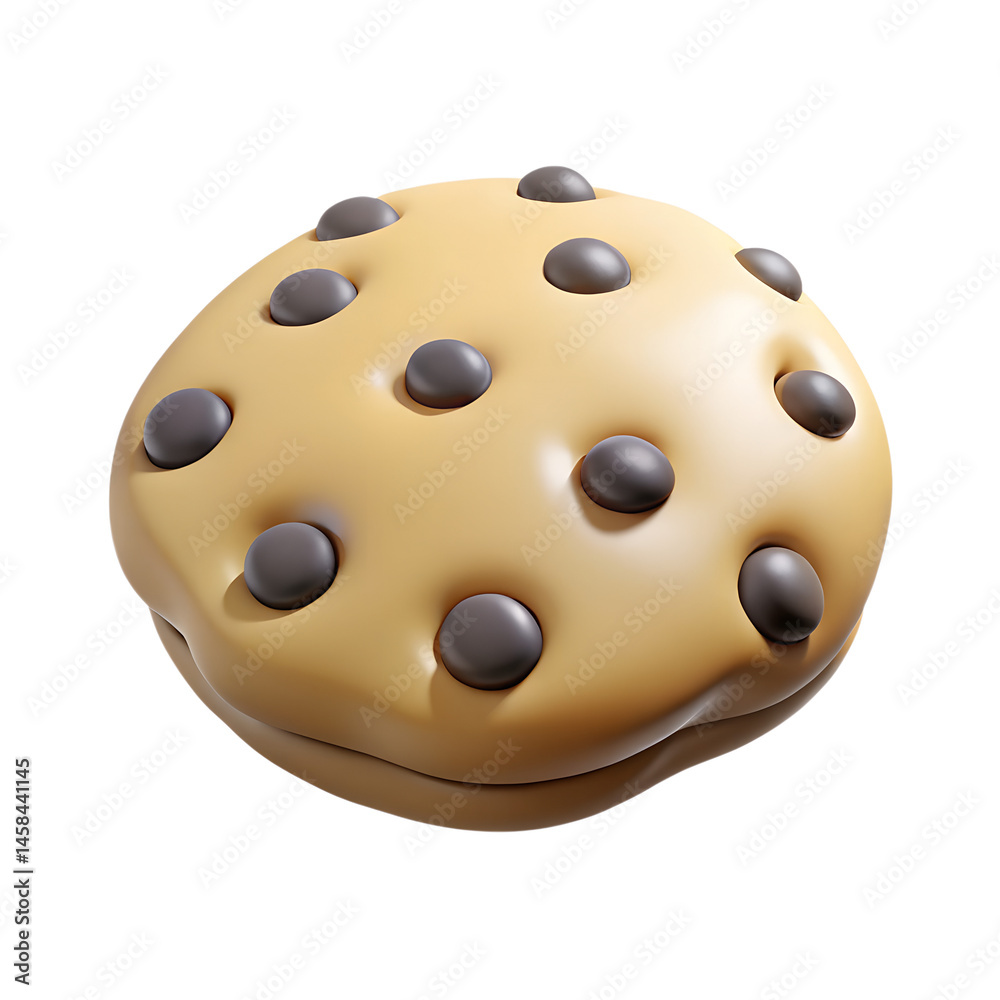 Fototapeta premium Cookies icon. 3d rendering isolated on white background. Cartoon plastic style