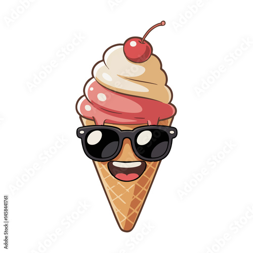 vintage cartoon illustration wearing sunglasses