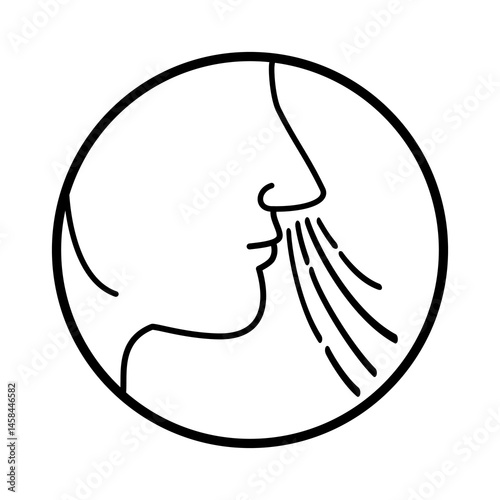 Breath smell line icon vector. breath smell sign. Vector illustration design