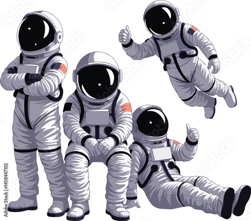 Astronaut floating in zero gravity in deep space.