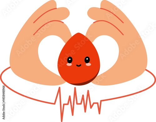 Blood Droplets Character for Blood Donor Day