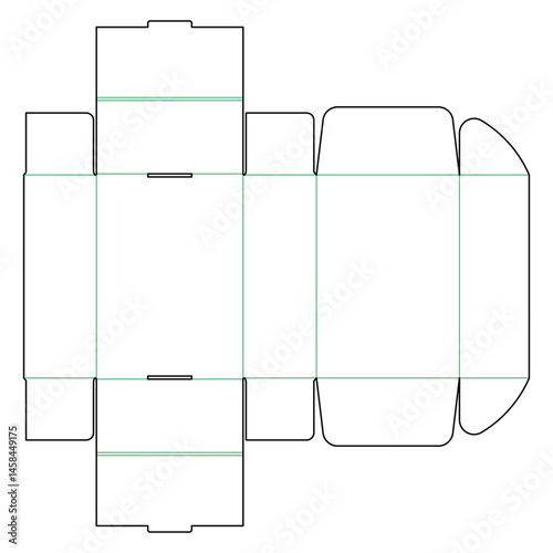 vector dieline design of packaging box for product on white background