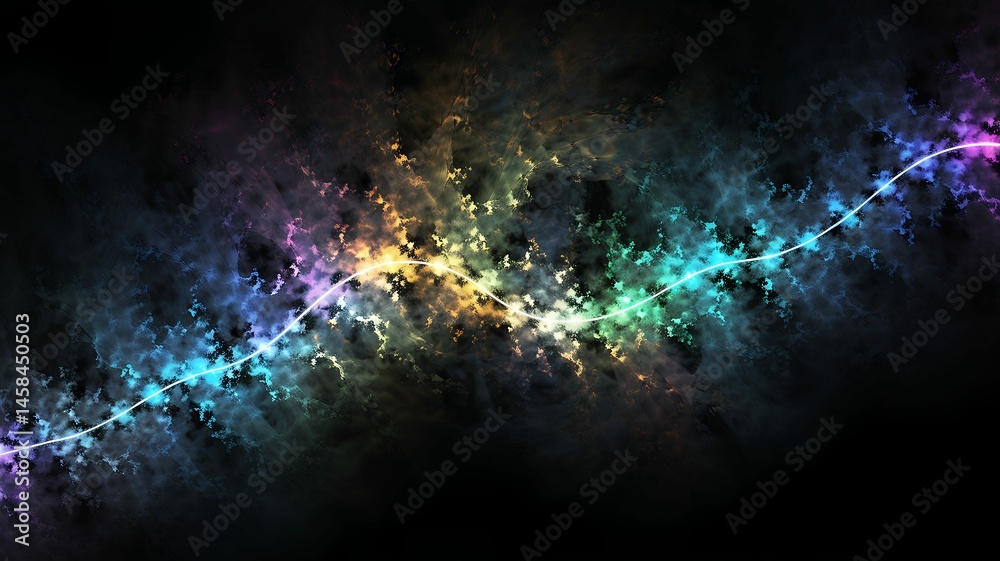 Fototapeta premium Radiant abstract glow on black