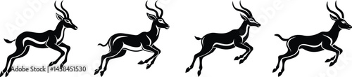Antelope Silhouettes in Motion - Wildlife Speed Art