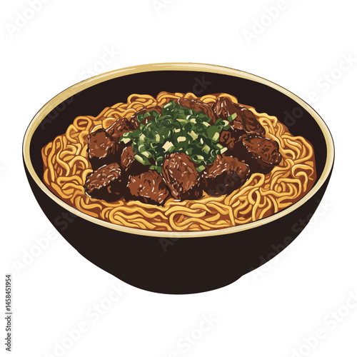 braised beef noodles,vector