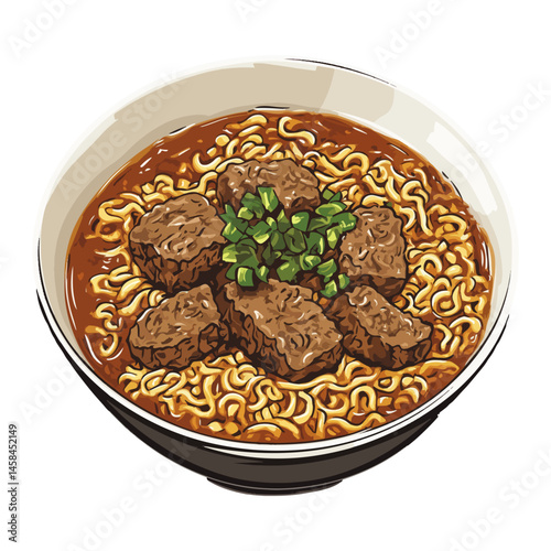 braised beef noodles,vector