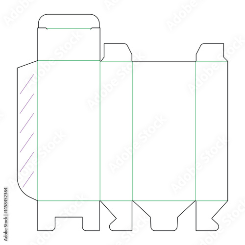 vector dieline design of packaging box for product on white background