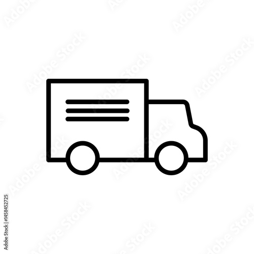 Isolated Black Truck or car Vector Icon