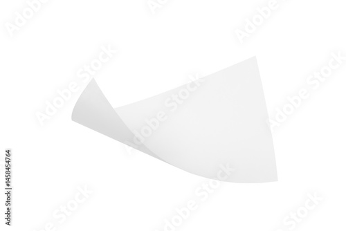 pile blank white paper flying, empty note leaf or leaflet in motion mockup, sheet falls and twists isolated on white with clipping path.