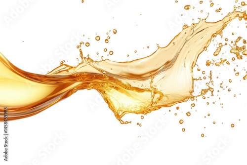 Fluid splash from beer or oil transparent image suitable for promotional content or creative branding visuals