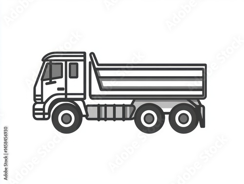 big truck on a white background, line Icon truck on a white background 