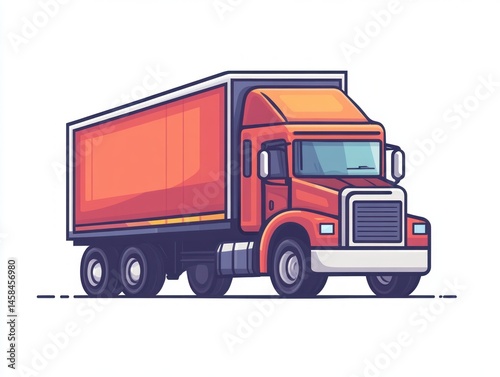 Big truck on a white background, line Icon truck on a white background 