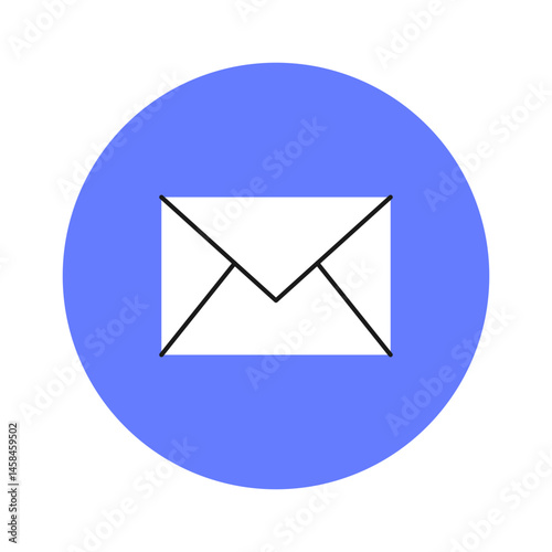 Envelope icon representing mail, message, letter, or communication, classic paper stationery symbol used for post, email, or invitation isolated on white background flat vector illustration.