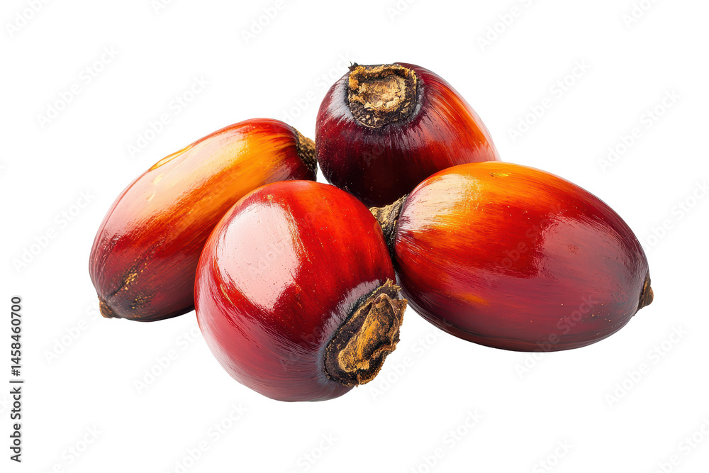Obraz premium Natural palm oil nuts illustration provided in transparent PNG for eco friendly design and educational resources
