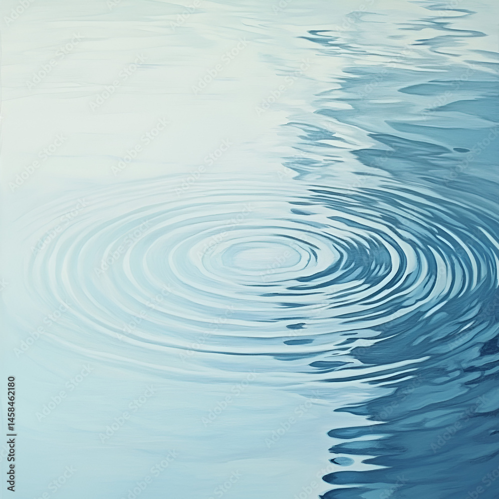 Gently rippled waters serene oasis digital art tranquil environment aesthetic viewpoint relaxing pastel blues