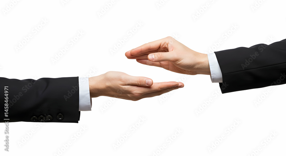 Hands Presenting Business Offer or Support in Formal Wear Hands Presenting Business Offer or Support in Formal Wear