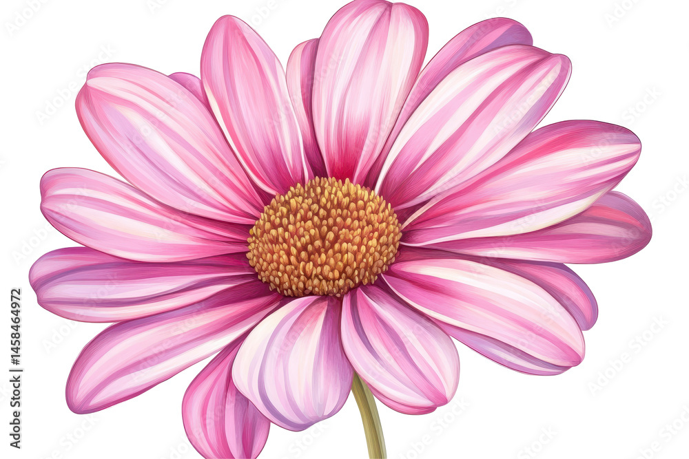 Obraz premium Pink flower illustrations like this daisy brighten up invitations art prints and handmade paper crafts