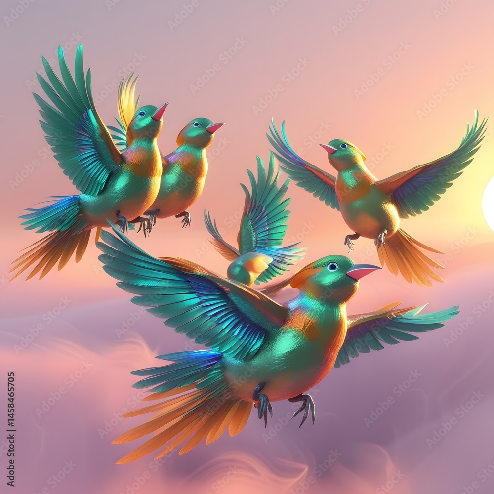 Obraz premium parrot in the sky