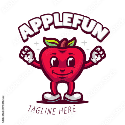 Apple Fun Cartoon Logo