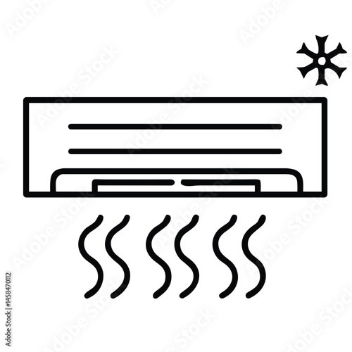Air Conditioning Icon for HVAC Services - Ideal for Home Improvement Websites, Climate Control Apps, Maintenance Services Marketing, and Summer Season Content