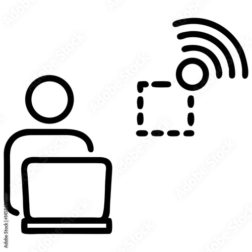 Remote Work Professional Icon for Digital Workplace Solutions - Perfect for Job Platforms, Corporate Intranets, Home Office Guides, and Productivity Application Interfaces
