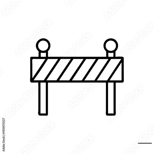 Road Construction Barrier - Road Block Icon for Traffic Applications - Essential for Navigation Apps, Urban Development Maps, Public Works Announcements, and Transportation Safety Materials