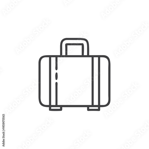 Suitcase Icon for Travel Websites, Tourism Applications and Business Trip Planning Tools - Simple Line Illustration for Vacation Services and Travel Industry Graphics