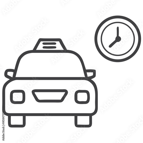 Taxi Meter Icon for Ride-Hailing Applications and Fare Calculation Tools - Minimalist Design for Transportation Service Interfaces and Travel Cost Estimators