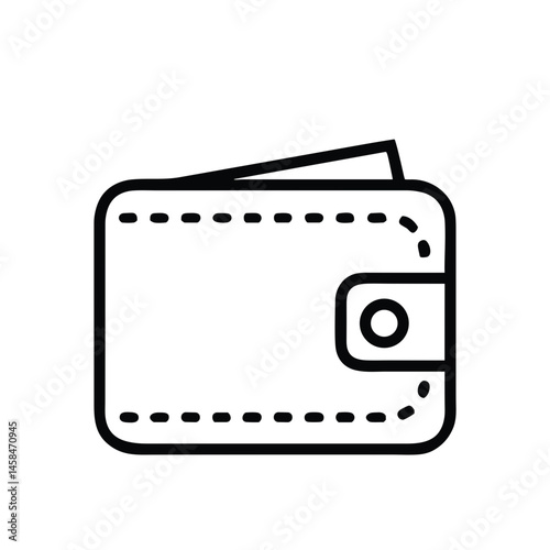 Wallet Icon for Financial Applications and Payment Platforms - Simple Line Design for E-Commerce Websites, Banking Interfaces and Personal Finance Management Tools