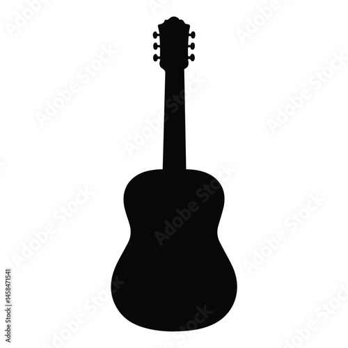A silhouette of stringed instrument Icon vector on a white background