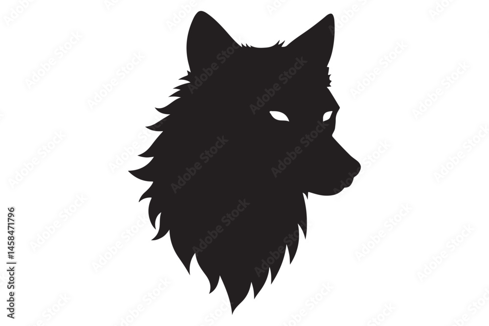 Fototapeta premium Powerful wolf head silhouette for sports and outdoor branding